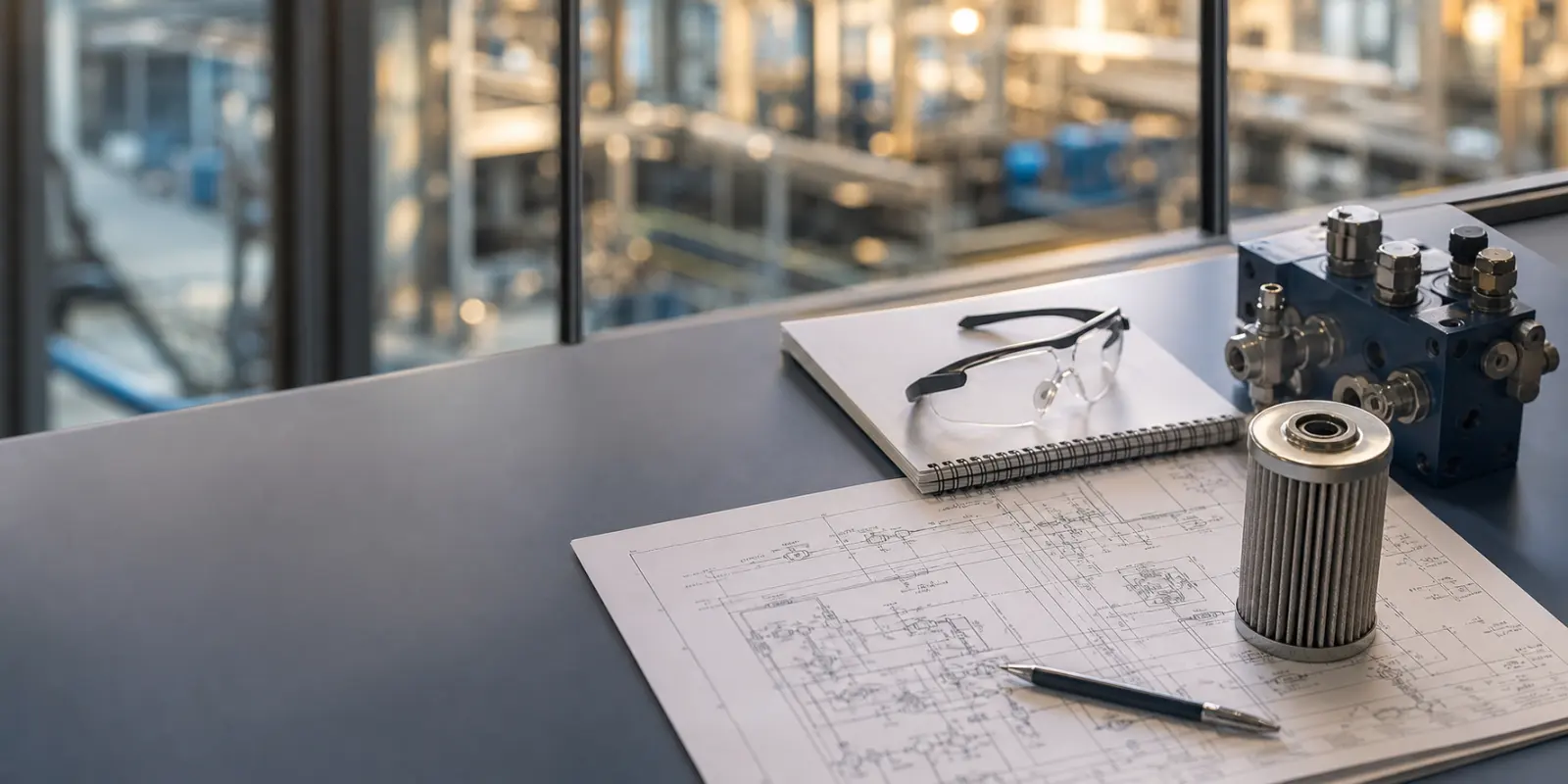 Engineering workspace with filtration components and system documentation